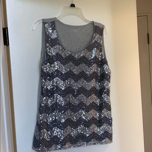Coldwater Creek silver sequin tank